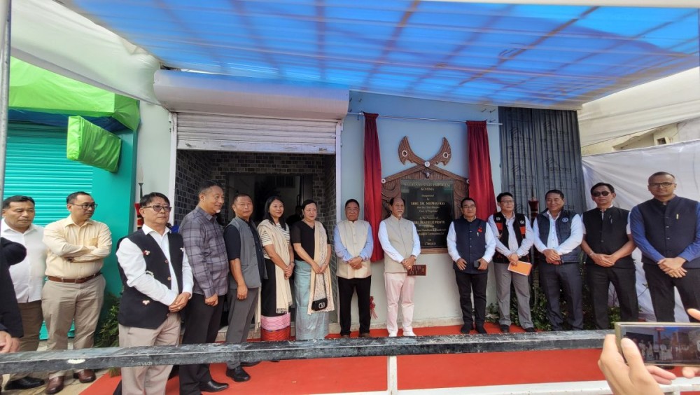 Chief Minister, Neiphiu Rio and others at the inauguration programme of the Nagaland State Emporium complex at Kohima on June 6. (Morung Photo)